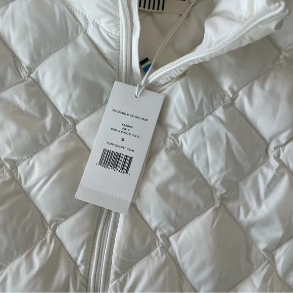 Tory Burch packable down Women's White Quilted Vest small - Picture 3 of 6